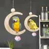 Andra fågelförsörjningar papegojor leksaker månformade papegoja swing accessoarer för husdjur leksak stativ budgie parakeet bur vogel speelgoed parkiet