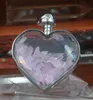 Pendanthalsband Rose Pink Quartz Chips Glass Heart Bottle Silver Wrapped 38x30x14mmpendant Necklacespendant