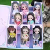 Куклы 8 штук набор из 16 см Девушки Кукла 112 BJD Mini 13 Совместная подвижная кукла изкаменная упаковка DIY Fashion Press Up Birthday Gift 220826