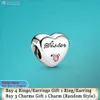 925 Silver Fit Pandora Charm 925 Bracelet Sister Daughter Family Heart charms set Pendant DIY Fine Beads Jewelry