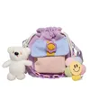 Sacs de soirée Xiuya Harajuku Kawaii sac à bandoulière femme 2022 mignon couleur bonbon velours bandoulière seau petit sac à main femme chaîne pocheEvenin