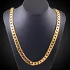 Herrens kvinnors klassiska trottoarkedjan halsband 24 tum 18k gul fin guld fylld 6mm 8mm 10mm Select