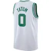 2022 Tröjor Basket Jayson Tatum 0 Bird 33 Kevin Garnett 5 Paul Pierce 34 Jersey Green White Black City 75th Män Stitched Jersey S-XXL Mix och Match Order