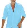 Camisas casuales para hombres Qiwn 2022 Camisa de verano Modelos delgados europeos y americanos en masculino abierto de manga larga
