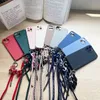 Crossbody Lanyard mobiltelefonfodral med armbandhalsband marmorkedjesilikonfodral för AirPods iPhone 14 13 12 mini 11 Pro XS Max3576213