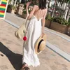 캐주얼 드레스 레이디 드레스 흰색 멜빵 다이너스 독특한 디자인 태국 발리 몰디브 해변 리조트 보헤미안 해변