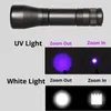 LED UV 손전등 자외선 토치 5 모드 미니 UV 조명 확대 실용 기능 395NM 초음파 조명 블랙 라이트 사용 18650 배터리 220601