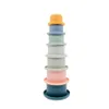 Baby Stacking Cup Toys Rainbow Color Ring Tower Early Educational Intelligence Toy Nestying Pierścienie wieże Ławki Zestaw wody Silico5051469