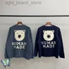 Bark Blue HUMAN MADE DOG Large Letter Stickad Pullover Sweater W220813