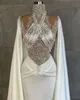 Luxury Crystals Prom Dresses Beading Sequined High Neck Evening Dress Custom Made Long Sleeves Formal Celebrity Party Gown237m