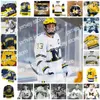 잼 2022 NCAA Custom Michigan Wolverines College 스티치 하키 저지 74 Nicholas Boka 2 Luke Martin 13 Jake Slaker 33 Joseph Cecconi Mackie