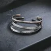 Charmarmband etnisk stil titan stål armband retro snidande gamla silver män och kvinnor par öppnar banglecharm charmcharm ccharm