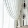 Curtain & Drapes Geometric Firework White Woven Lace Sheer Floral Rod CurtainCurtain