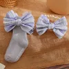 Yeni doğan kız bebek çorapları tavan seti bebek çorap çoraplar kemer dekorasyon prenses çoraplar kafa bandı Toddler çocuk aksesuarları j220621