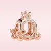 Perle de charme en argent sterling 925 Charme de chariot de citrouille Bijoux en zircon brillant Fit Original Pandora