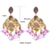 Lampadario pendente Zouchunfu nappa pendente fiore grandi orecchini per le donne Aretes gioielli da festa di nozze di lusso Boho Oorbellen 2022 Dichiarazione