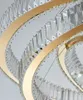 Bâtiment duplex lustre en cristal led moderne salon villa escalier de luxe lampe en cristal grand luminaire décor à la maison avec or / argent