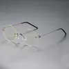 Randloze zonnebrillen optische ronde metalen heldere lensglazen frame unisex cirkel bril blauw licht blokkerende computerglazen