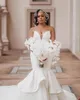 Sexy Mermaid Sweetheart Wedding Dress Elegant Sweep Train Bridal Gowns South African White Simple Marriage Plus Size Dresses