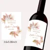 Pampas Grass Design Wine Bottle Wraps Sticker Customize Labels Any Text Occasion Personalise Baptism Birthday Baby Shower Decor 220613