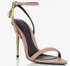 Damen-Sandale Queen POP Heels, Tom-Heel-Sandalen mit Vorhängeschloss, hochhackige Luxus-Designer-Pumps mit hohen Absätzen, nackte Pumps aus goldenem Nappa-Echtleder, Top-Marken-Pumps