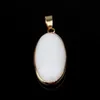 Pendant Necklaces Natural Stone Oval Shape Pendants Agat Lapis Lazuli Charms For Jewelry Making 4 1.6 0.6mmPendant