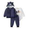 Set di abbigliamento nato set da bambino 2022 autunno inverno primavera 3 pezzi tops pavone pantaloni da maglione corpi neonati per bambini vestiti per ragazzi o 41