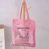 Bolso femenino bordado de diseñador, bolso de paja hueco, marca de lujo, bolso tejido de playa de verano, bolsos de mano lujosos