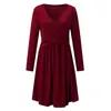 New Women's Maternity Dresses Long Sleeve Solid Color Nursing Dress Breastfeeding With Pocket G220309