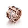 خاتم الذهب المصنوع من الفولاذ المقاوم للصدأ للنساء Zircon Diamond Rominals Rings Rings259r