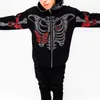 Zip Hoodie Erkekler Y2K Hoodie Moda Hoodies Goth rhinestones Kelebek İskelet Uzun Kollu Sweatshirt Büyük Boy Üst 220721 yazdır