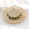 Breite Krempe Hüte Sommer für Frauen Strand Strohhut Sonne Zubehör Sombreros de Sol Flache Top Kappe Kranz Outdoor Eltern-kind-Kinder EGER22