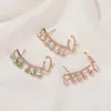 Koreaanse temperamentwater drop kwast oorbellen kristal zirkoon oorclip voor vrouwen mode prachtige feest banket accessoires