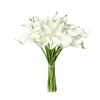 Ghirlande di fiori decorativi Blu Calla Lily Bouquet di gigli artificiali Real Touch Falso per la decorazione Decorazione floreale per la casaDecorazioni decorative