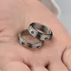 Снимающее кольцо с луной и звездой для пары для мужчин и женщин, кольца из нержавеющей стали, вращающееся кольцо с черепахой, 6 мм