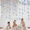 Party Decoration Iridescent Silver 15th Birthday Number 15 Circle Dot Twinkle Star Garlands Hanging Streamer Banner Anniversary DecorParty