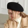 XTHREE Autumn Beret Hat For Winter Hat For Girl Wool Beret Solid Fashion Lady Fall Vintage Flat Beret Cap J220722