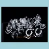 Jewelry Stand Packaging Display 100 Pcs Clear View Elastic-C Circle Plastic Ring Holder Rack Tabletop Decoration Mx200810 Drop Delivery 20