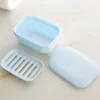 Double Layers Handmade Soap Box Travel Portable Lid Soap Box With Drain Layer Draining Holder Soap Dish Bathroom