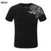 Mens T-shirt Crystal Skull Luxury Summer Paint Tee Grundläggande Solid Skriv ut brev Casual Punk Tops Tees Shirts Man Women Fashion Tiger Designer