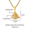 Pendant Necklaces Cubic Zircon Egypt Pyramid Necklace With The Eye Of Horus And Ankh Key Charms Pave CZ Bling Hip Hop Jewelry GiftPendant Go