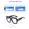 Fashion Sunglasses Frames 2022 Anti Blue Rays Computer Oversized Square Glasses Women Light Coating Gaming Harmful Blocking Rivet 223M