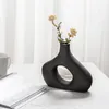 Art créatif vase nordique style céramique moderne arrangement de fleur séchée maison salon bureau de table décor de table ornements vases 220423