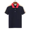 2022 Sommarkläder lyxig designer kort ärm polo skjortor män avslappnad polo mode orm bin tryck broderi t shirt high street mens polos size m-3xl