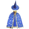 Halloween Cloak Poncho Hat Sets Star Children Bronzing Witch Cape Cosplay Prop