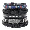 5 pièces/ensemble bricolage Bracelet en cuir Bracelet à la main Punk Bracelet Bracelets unisexe bijoux accessoires