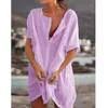 2022 coton tuniques pour plage femmes maillot de bain couvertures femme maillots de bain plage couverture maillots de bain Mini robe Sai de Praia goutte