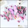 Koelkast magneten home decor tuin interieur voor 3D -effect mticolor vlinders muur sticker mooie vlinder vlinder kinderkamer sticker decals decoratie dr