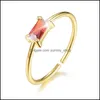 Rings de anillo solitario joyas Andywen 925 Sterling Sier 1.5 mm Rainbow Round Round Women Luxury Colorf Circon Cz In Fashion Declaración 1470 Q2 D