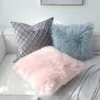 Cushion/Decorative Pillow Nordic Plush Pillowcase Wool Faux Fur Cushions Sofa Bed Furry Long Hair Cushion Princess Home Wedding Decoration